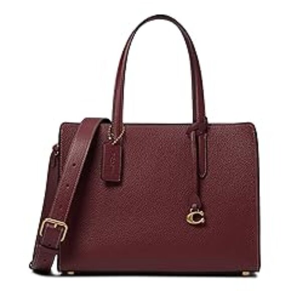 #159 - NWT, Coach Polished Pebble Leather Carter Carryall 28 Wine